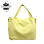 Bolso de Mano en Piel Italiana para Mujer con 2 Asas y Bolsillo Trasero- Mayorista España