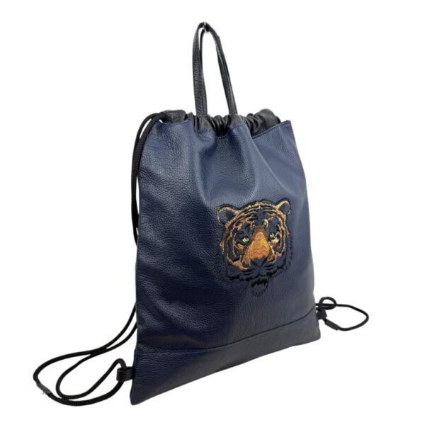 Mochila de piel con bordado tigre - Imagen 14