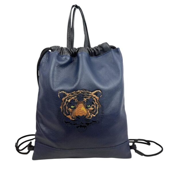 Mochila de piel con bordado tigre - Imagen 12