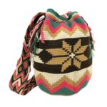 Bolso Mochila Wayuu Colombia Grande Artesanal con Diseño Multicolor Exclusivo - Imagen 11