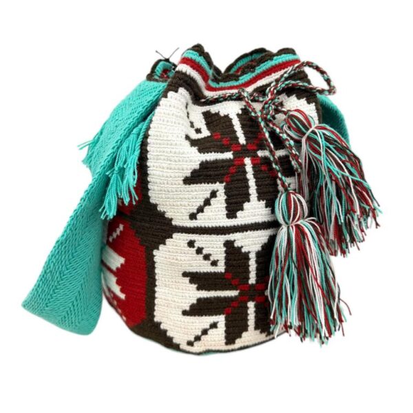 Bolso Mochila Wayuu Colombia Grande Artesanal con Diseño Multicolor Exclusivo - Imagen 19