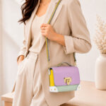 Bolso de Mano Multicolor en Piel Italiana con Tachuelas y Diseño Exclusivo para Mujer-Principal- Mayorista España