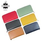 Cartera Grande de Piel Italiana para Mujer con Cremallera y Múltiples Compartimentos- Mayorista España