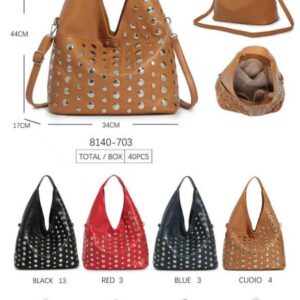 Bolso de Hombro en Nylon con Bolsillos Frontal y Trasero, Cierre de Cremallera y Gran Capacidad para Mujer.- Mayorista España