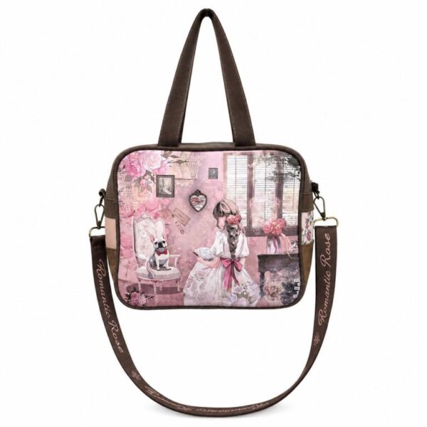 Bolso Sintético Pequeño de Mujer formato Maletín con Diseño de Muñeca Sweet Candy, Bolsillo Trasero y Correa Extraíble-Mayorista España