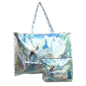 Pack de Bolso Sintético de Playa para Mujer con Diseño de Muñeca y Neceser a Juego.- Mayorista España