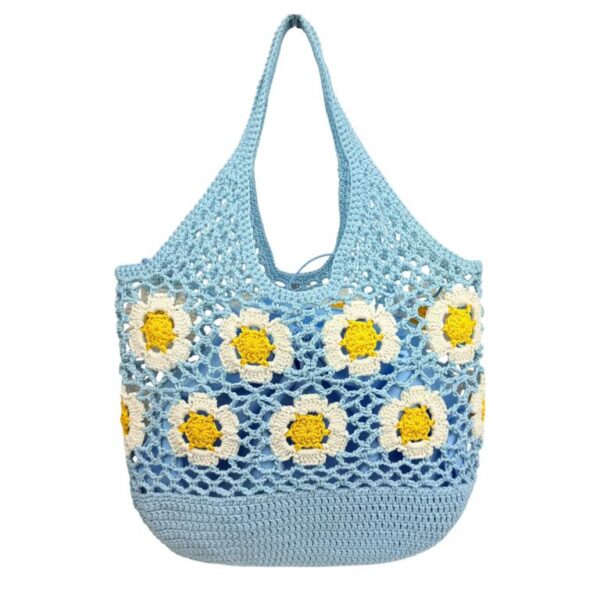 Amplio Bolso de Ganchillo con Asas Largas y Saquito Interno con Cuerdas para Mujer - Imagen 2