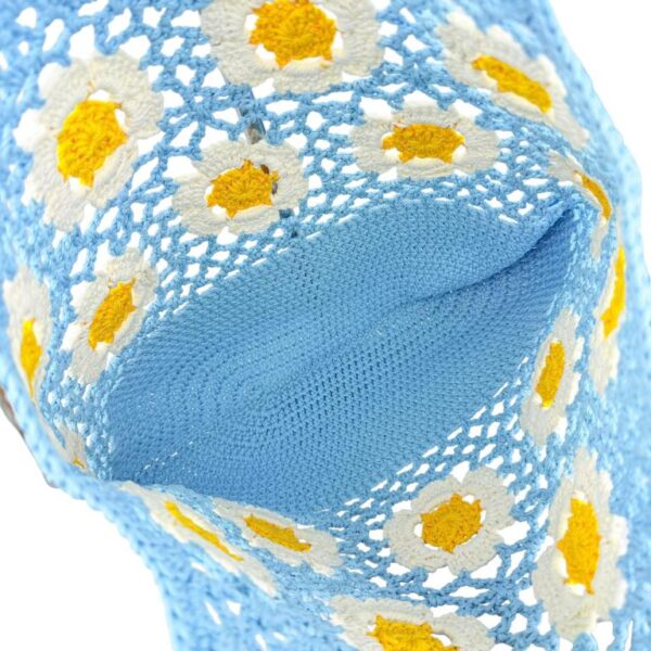 Práctica Cesta de Ganchillo con Diseño Floral y Saco Interior para Mujer - Imagen 3