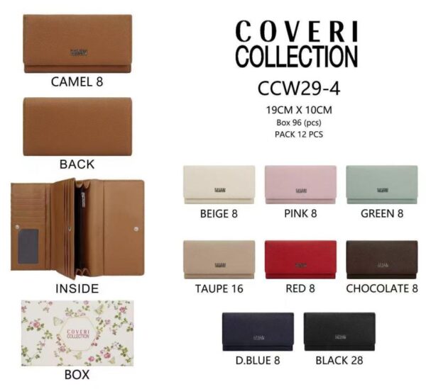 Cartera Larga para Mujer de Gran Capacidad en Caja de Regalo - Coveri Collection- Mayorista España