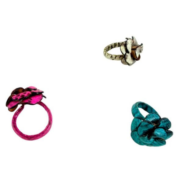 Anillo Ajustable Ancho con Textura Piel de Serpiente - Imagen 5