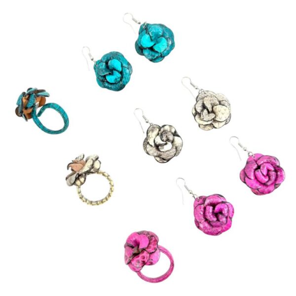 Juego de Anillo y Pendientes en Piel de Serpiente para Mujer - Imagen 7