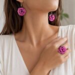 Juego de Anillo y Pendientes en Piel de Serpiente para Mujer