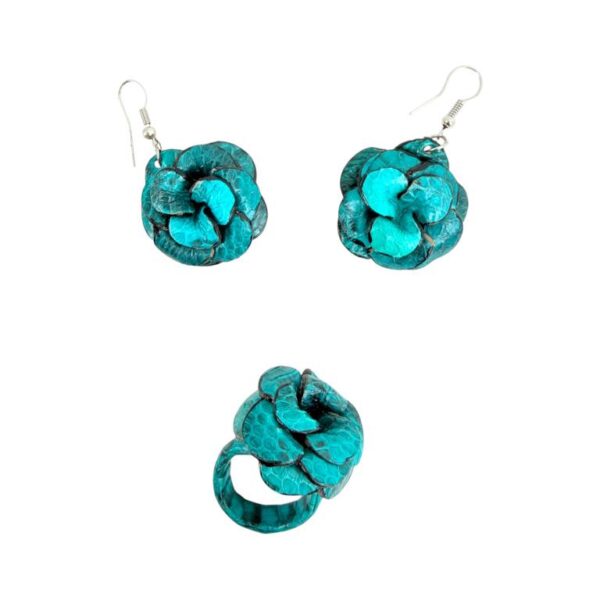 Juego de Anillo y Pendientes en Piel de Serpiente para Mujer - Imagen 6
