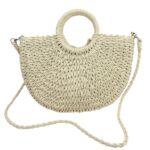 Bolso de Mano en Papel con Asas Circulares y Saco de Cuerdas para Mujer - Imagen 3
