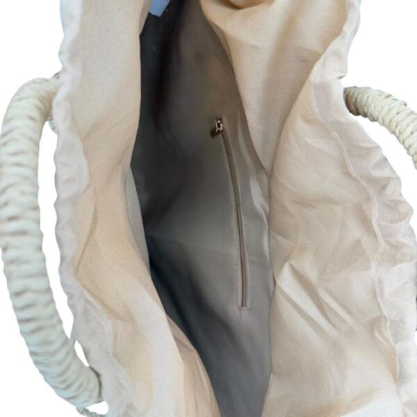 Bolso de Mano en Papel con Asas Circulares y Saco de Cuerdas para Mujer - Imagen 5
