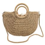 Bolso de Mano en Papel con Asas Circulares y Saco de Cuerdas para Mujer - Imagen 2