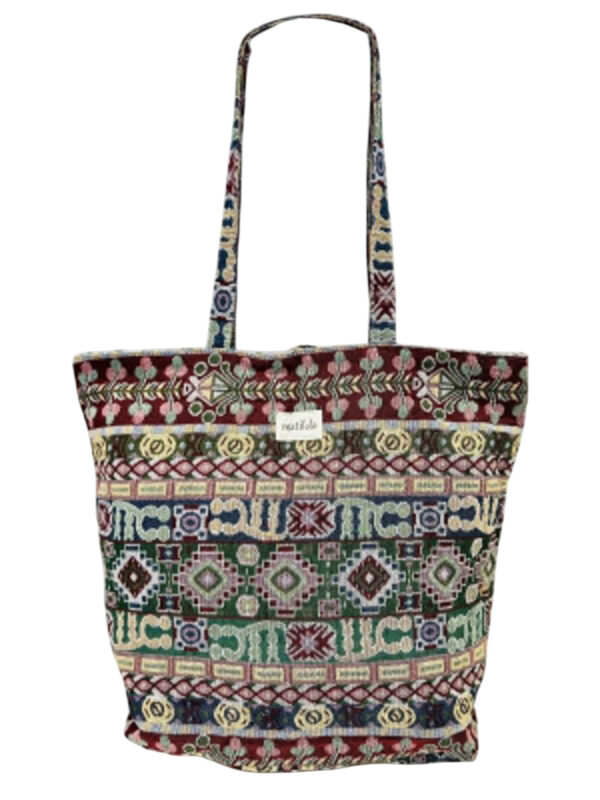 Bolso Tote de Algodón Estampado La Matilda con Cremallera y Vivos Colores para Mujer - Imagen 12