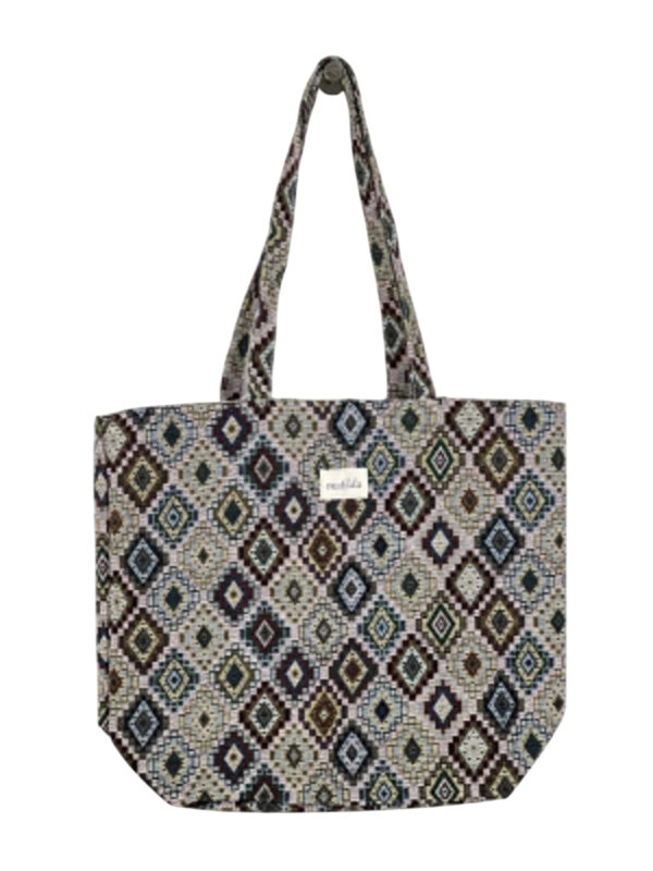 Bolso Tote de Algodón Estampado La Matilda con Cremallera y Vivos Colores para Mujer - Imagen 3