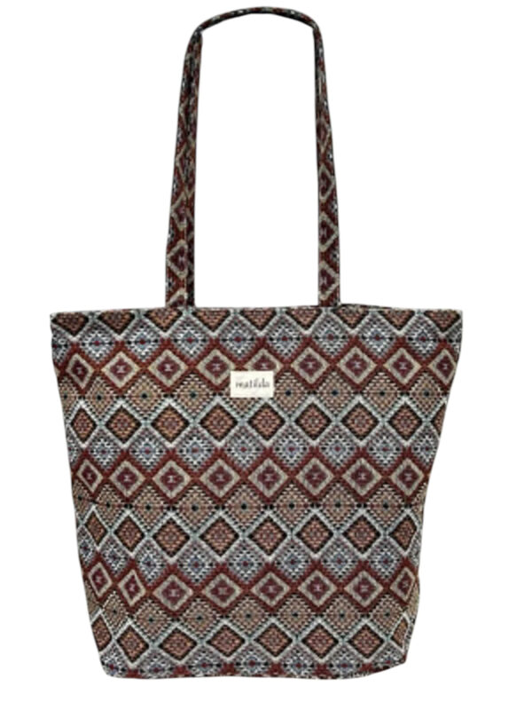 Bolso Tote de Algodón Estampado La Matilda con Cremallera y Vivos Colores para Mujer - Imagen 4