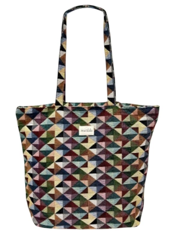 Bolso Tote de Algodón Estampado La Matilda con Cremallera y Vivos Colores para Mujer - Imagen 5