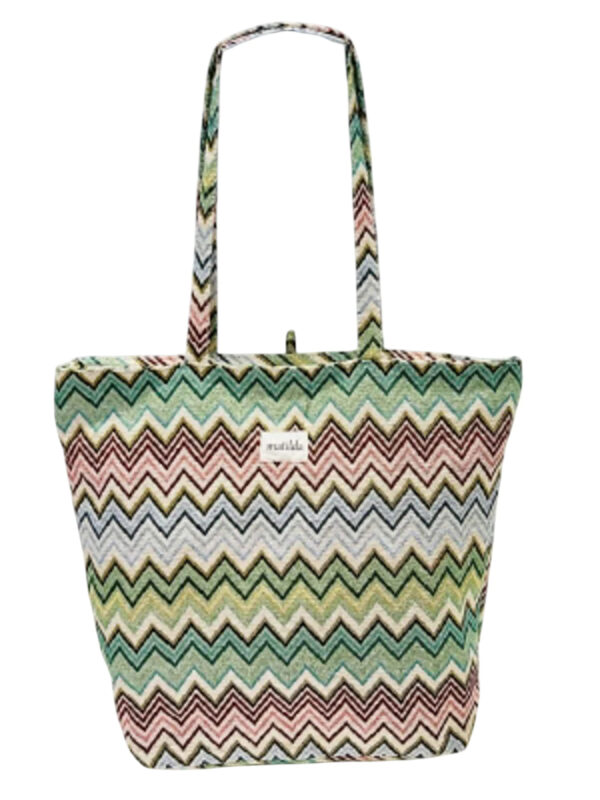 Bolso Tote de Algodón Estampado La Matilda con Cremallera y Vivos Colores para Mujer - Imagen 8