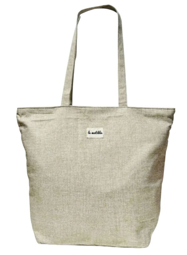 Bolso Tote en Algodón La Matilda con Colores Lisos y Cremallera para Mujer - Imagen 10