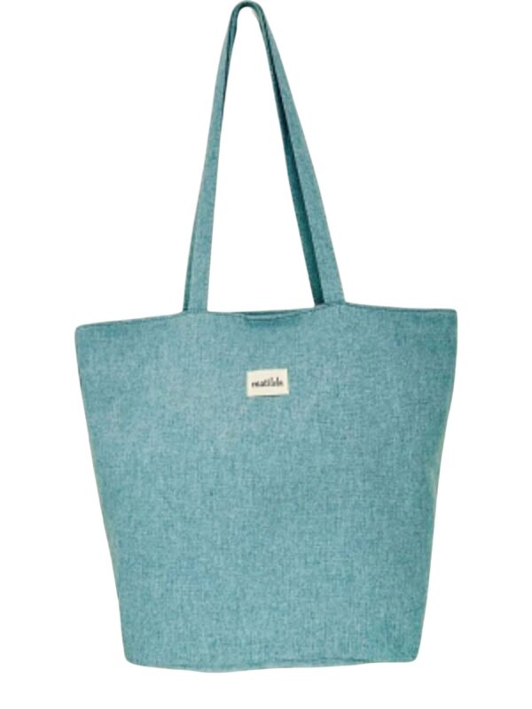 Bolso Tote en Algodón La Matilda con Colores Lisos y Cremallera para Mujer - Imagen 12