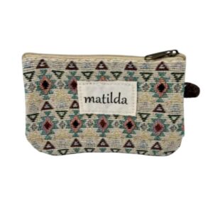 Monedero Compacto y Estampado de Mujer en Algodón La Matilda con Gran Calidad-EtnicoTostado- Mayorista España