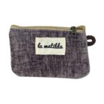 Monedero Compacto de Algodón La Matilda con Colores Lisos y Gran Calidad para Mujer-TerciopeloBerenjena- Mayorista España