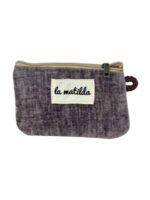 Monedero Compacto de Algodón La Matilda con Colores Lisos y Gran Calidad para Mujer-TerciopeloBerenjena- Mayorista España