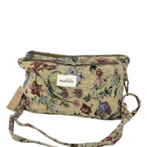 Bolso Bandolera Doble de Algodón La Matilda con Diseño Estampado para Mujer-Jardin- Mayorista España