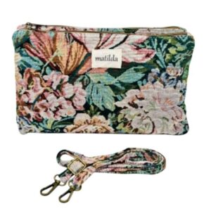 Bolso Bandolera Doble de Algodón La Matilda con Diseño Estampado para Mujer--Tapiz- Mayorista España