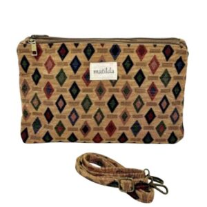 Bolso Bandolera Doble en Algodón Estampado La Matilda con Gran Calidad para Mujer-Sahara- Mayorista España