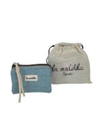Monedero Triple de Algodón La Matilda para Mujer con Alegre Diseño y Gran Calidad-AzulCeleste- Mayorista España