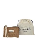 Monedero Triple de Algodón La Matilda para Mujer con Alegre Diseño y Gran Calidad-Marrón- Mayorista España