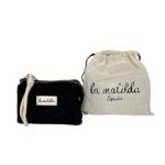 Monedero Triple de Algodón La Matilda para Mujer con Alegre Diseño y Gran Calidad-Negro- Mayorista España