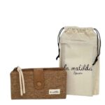 Cartera Grande de Algodón La Matilda con Cierre de Cremallera y Gran Calidad para Mujer-Marrón- Mayorista España