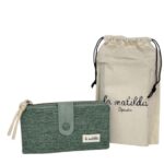 Cartera Grande de Algodón La Matilda con Cierre de Cremallera y Gran Calidad para Mujer-Verde- Mayorista España