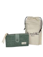 Cartera Grande de Algodón La Matilda con Cierre de Cremallera y Gran Calidad para Mujer-Verde- Mayorista España