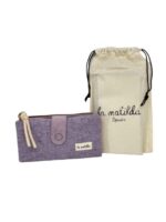 Cartera Grande de Algodón La Matilda con Cierre de Cremallera y Gran Calidad para Mujer-Violeta- Mayorista España