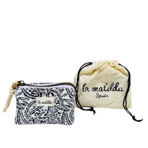 Monedero Compacto Estampado de Algodón La Matilda con 3 Compartimentos para Mujer-CachemirMorado- Mayorista España