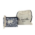 Monedero Compacto Estampado de Algodón La Matilda con 3 Compartimentos para Mujer-PatternAzul- Mayorista España