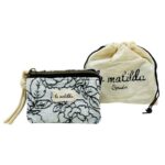 Monedero Compacto Estampado de Algodón La Matilda con 3 Compartimentos para Mujer-RosaNegro- Mayorista España