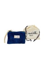 Monedero Compacto de Algodón La Matilda con Diseño Pana y 3 Compartimentos para Mujer-Azul- Mayorista España