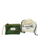 Monedero Compacto de Algodón La Matilda con Diseño Pana y 3 Compartimentos para Mujer-VerdeOlivo- Mayorista España