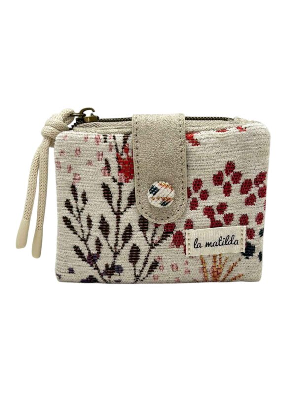 Cartera Pequeña de Algodón La Matilda con Diseño Estampado y Mini Solapa para Mujer-Inés- Mayorista España
