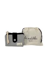 Cartera Pequeña de Algodón La Matilda con Diseño Estampado y Mini Solapa para Mujer-MarineraNegra- Mayorista España