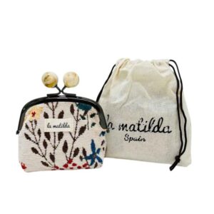 Monedero Estampado de Boquilla en Algodón La Matilda para Mujer con Cierre de Bolas-- Mayorista España