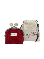 Monedero de Boquilla en Algodón La Matilda con Diseño Pana y Cierre de Bolas para Mujer-Rojo- Mayorista España