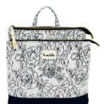 Mochila Doble Estampada de Algodón La Matilda con Bolsillo Frontal para Mujer-RosaNegro- Mayorista España